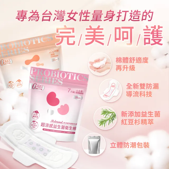【Mdmmd 明洞國際】超涼感益生菌衛生棉36入組(一般型/ 量多型/夜用型/護墊/褲型)