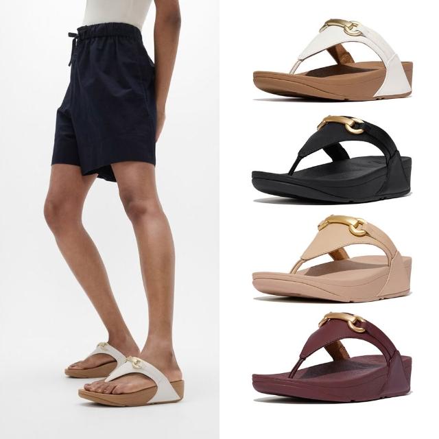 【FitFlop】LULU 馬銜扣皮革夾腳涼鞋-女(4色)