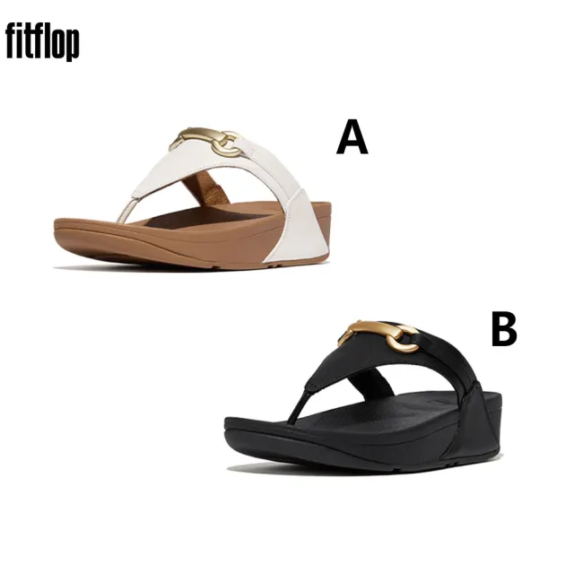 【FitFlop】LULU 馬銜扣皮革夾腳涼鞋-女(4色)