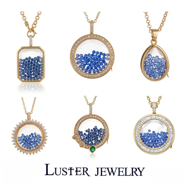 【Luster】38女王!天然寶石盒系列 藍寶石 長項鍊-任選(寶盒長項鍊珍藏心意)