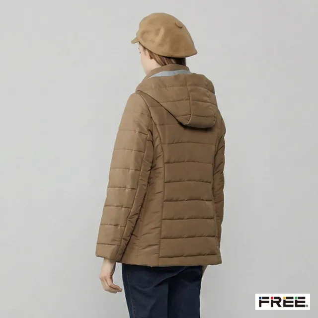 【FREE】F.I.R舖棉連帽拉鍊外套
