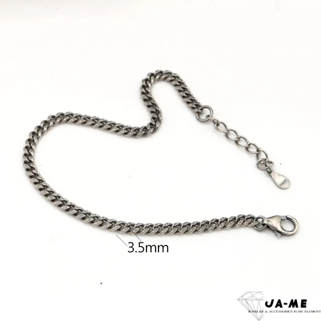 【JA-ME】千足銀古巴鍊扁鍊手鍊