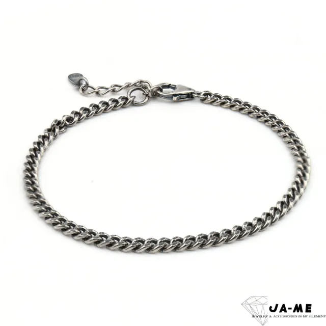【JA-ME】千足銀古巴鍊扁鍊手鍊