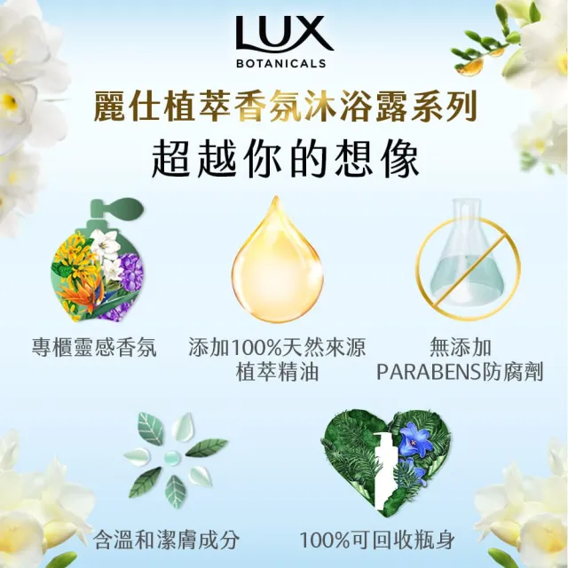 【LUX 麗仕】植萃系列精油香氛沐浴露 550ml(多款任選)