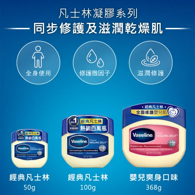 【Vaseline 凡士林】官方直營 經典高純修護凝膠100g