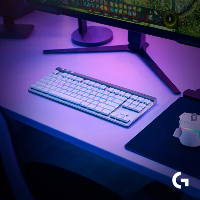【Logitech G】G515 TKL輕薄無線機械式電競鍵盤(白色)