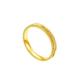 【周大福】條紋戒/波紋戒 素圈日常款 黃金戒指_計價黃金(3月超級新品/港圍12號)