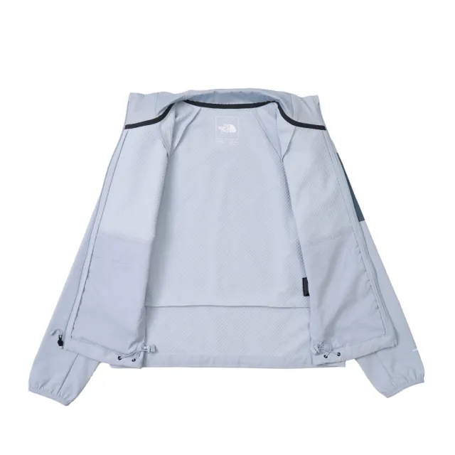 【The North Face】北面女款灰色DWR防潑水立領棋盤格外套｜8DFDFM2