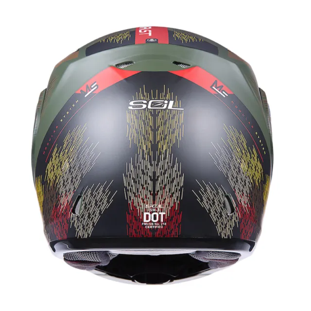 【SOL】SM-3 流星 消光墨綠/紅 可樂帽 全罩式 MD-04(可掀式安全帽│鏡片│內襯│輕量化)