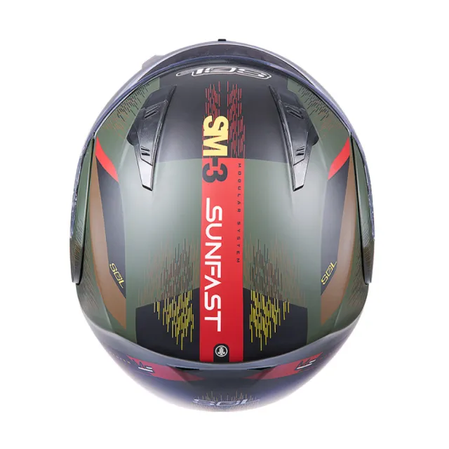 【SOL】SM-3 流星 消光墨綠/紅 可樂帽 全罩式 MD-04(可掀式安全帽│鏡片│內襯│輕量化)