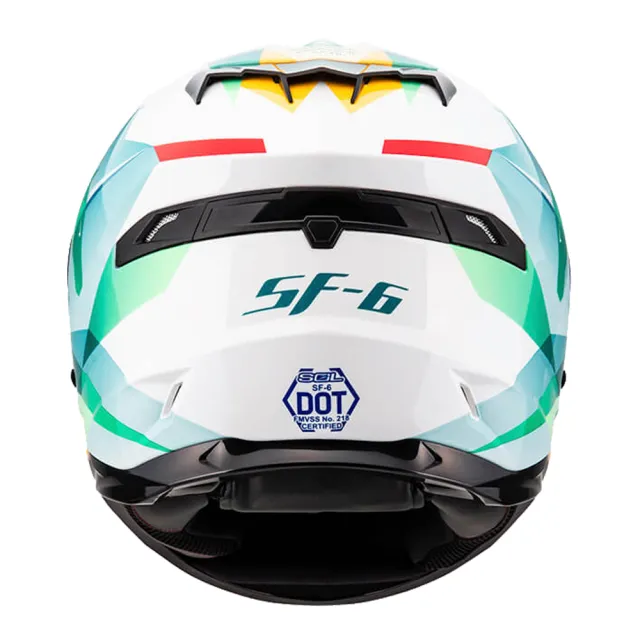 【SOL】SF-6 獨角獸 白/綠 全罩式安全帽(內襯│鏡片│內藏墨鏡│加強型眼鏡溝)