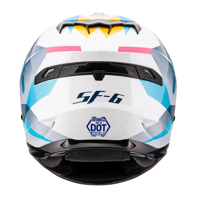 【SOL】SF-6 獨角獸 白/藍 全罩式安全帽(內襯│鏡片│內藏墨鏡│加強型眼鏡溝)