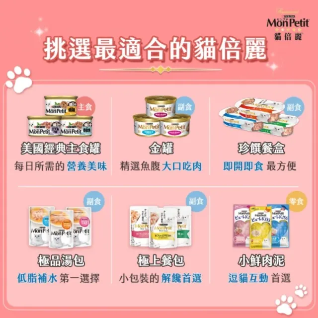 【MonPetit 貓倍麗】珍選餐盒 57gx48入(貓副食 貓餐盒 貓濕糧)