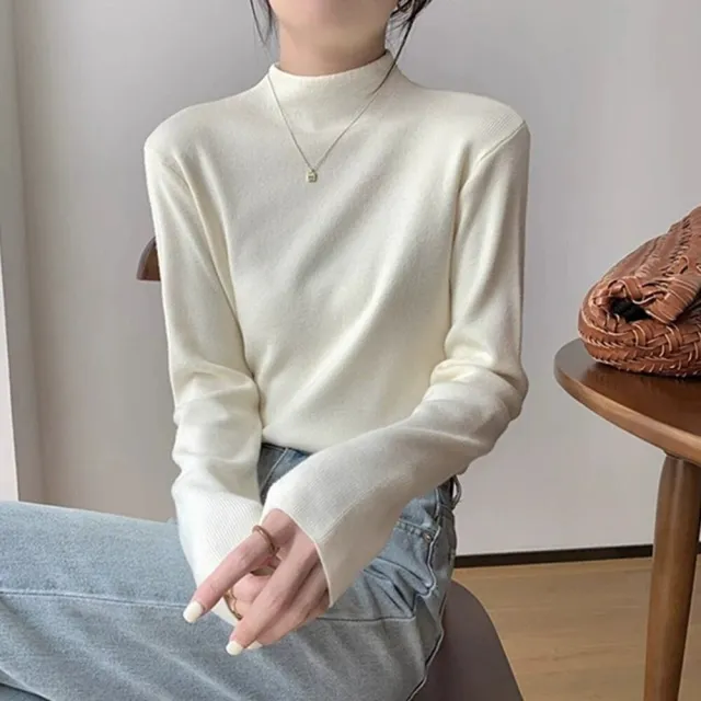 【Uicy】韓版薄內刷毛高領長袖上衣 長袖上衣 長袖T恤 衣服 女 W321