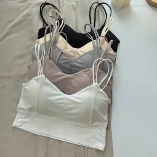 【Uicy】韓版冰絲無痕運動背心 帶胸墊免穿內衣 小可愛背心衣 V152