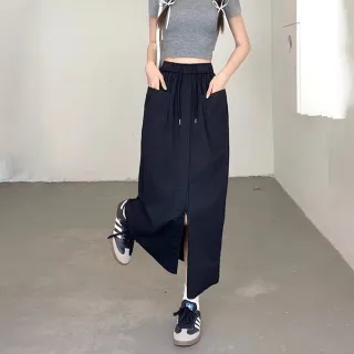 【Uicy】韓版寬鬆設計感開叉半身裙 寬褲褲子女裝 P357