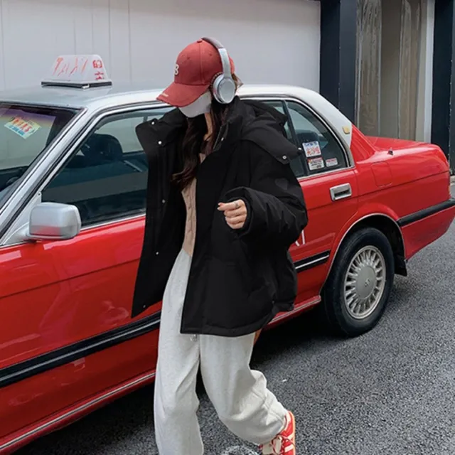 【Uicy】韓版保暖連帽外套 外套防曬外套女裝上衣衣服 J372