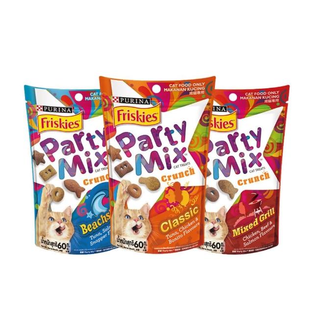 【Friskies 喜躍】Party Mix 香酥餅 60gx8包(貓零食 貓餅乾)