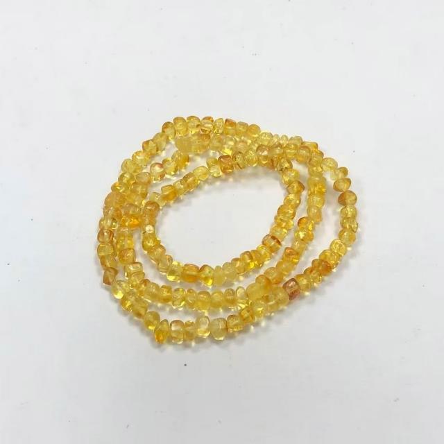 【勝弘珠寶】波羅的海招財金珀小方粒3圈手串(金珀手串)