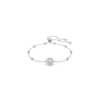 【SWAROVSKI 施華洛世奇】官方直營 Una Angelic 手鏈 圓形切割 白色 鍍白金色 | 5733196