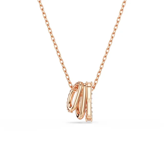 【SWAROVSKI 施華洛世奇】官方直營 Hyperbola 鏈墜 白色 鍍玫瑰金色 | 5701494