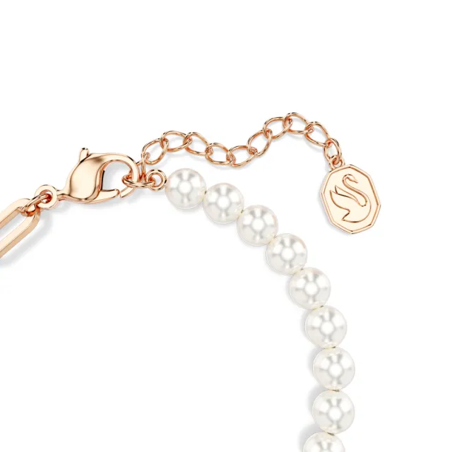 【SWAROVSKI 施華洛世奇】官方直營 Teddy 水晶珍珠 泰迪熊手鍊 粉紅色  | 5669169
