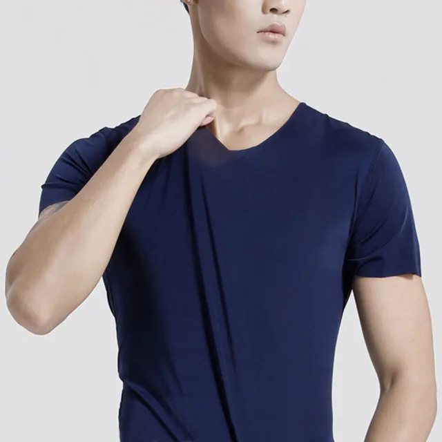 【Uicy】韓版冰絲無痕薄款短袖上衣 衣服男裝t恤短袖t恤上 T577