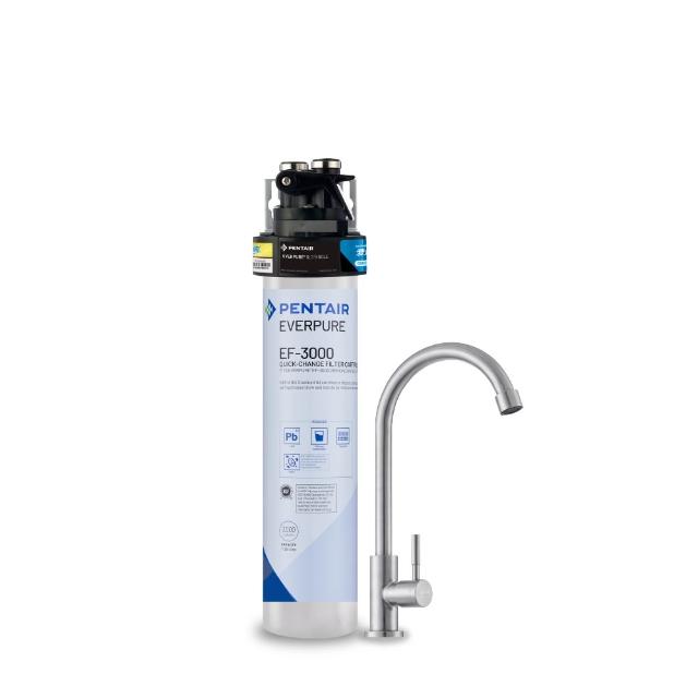 【EVERPURE 愛惠浦】櫥下型 PURVIVE-EF3000大流量不鏽鋼龍頭生飲淨水器