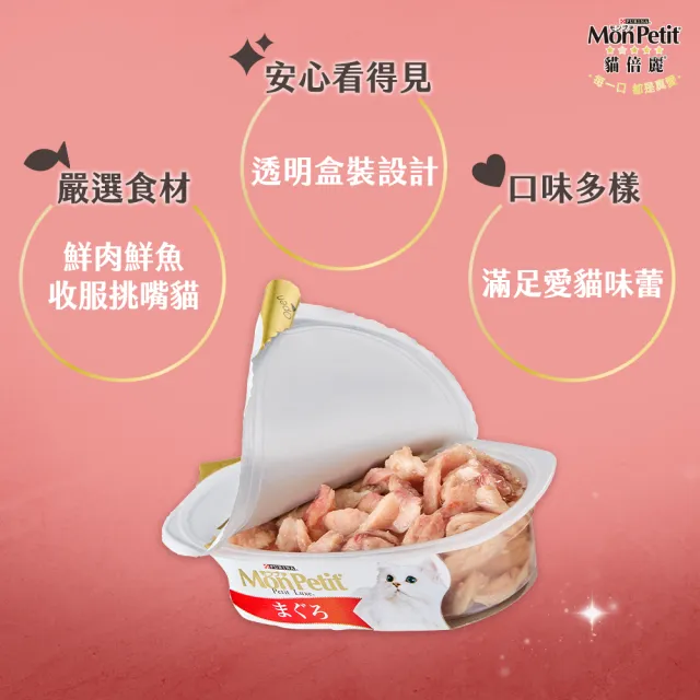 【MonPetit 貓倍麗】珍選餐盒 57gx12入(貓副食 貓餐盒 貓濕糧)