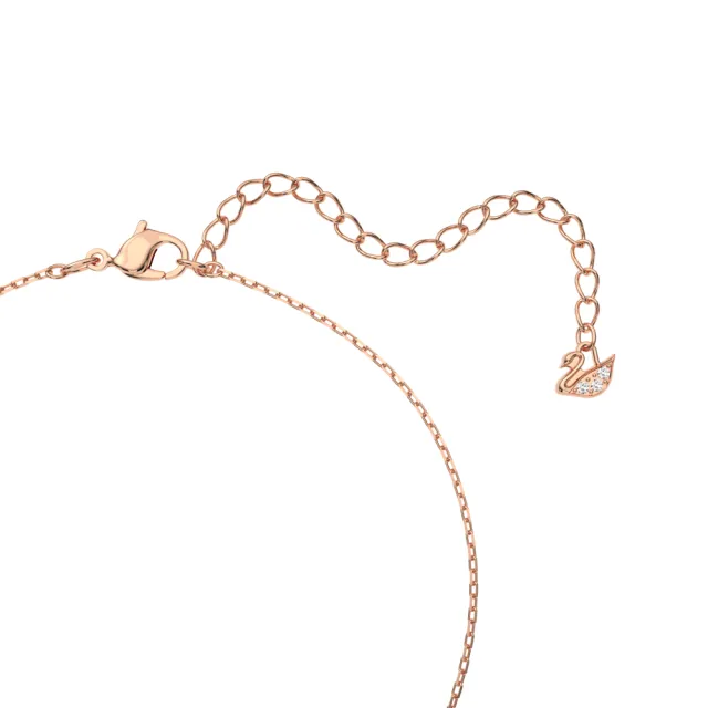 【SWAROVSKI 施華洛世奇】官方直營 Swan 項鏈 天鵝 粉紅色 鍍玫瑰金色 | 5469989