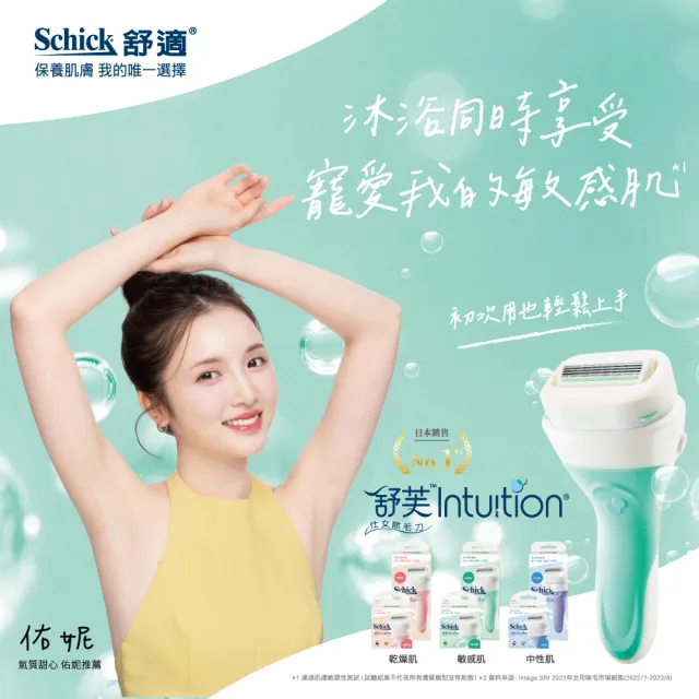 【Schick 舒適牌】舒芙仕女除毛刀 敏感肌用 超值組(1刀把5刀片+護理乳液200g)