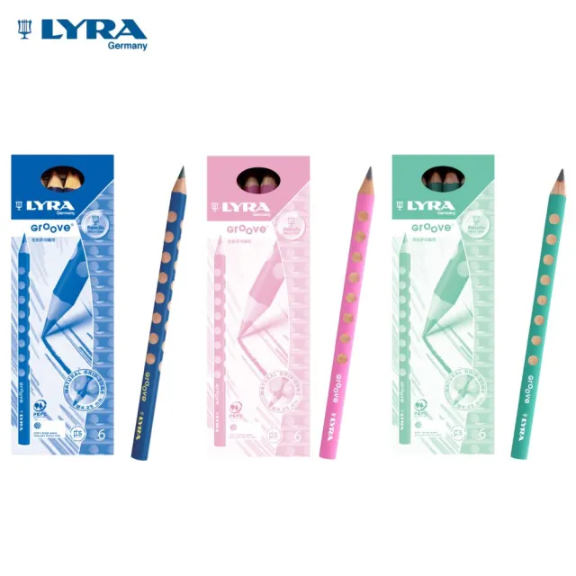 【LYRA】三角洞洞鉛筆6入(常規色)｜德國製 洞洞筆 三角鉛筆 大三角鉛筆 粗三角鉛筆