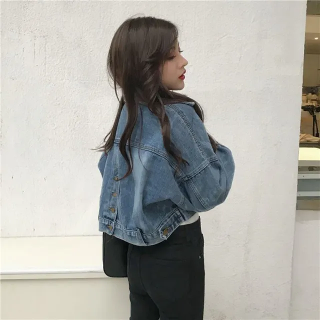 【Uicy】韓闆復古寬鬆蝙蝠袖短版牛仔外套 外套 防曬外套 女裝J92