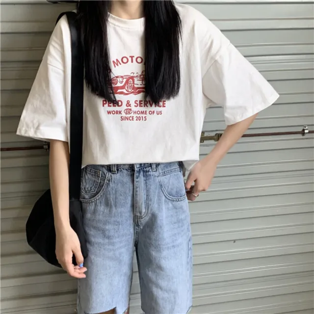 【Uicy】韓版寬鬆印花短袖上衣 衣服女裝t恤短袖t恤上衣 T502