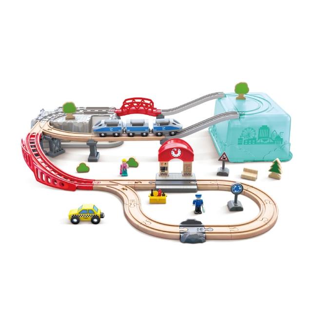 【德國Hape】城市街景軌道火車(軌道遊戲/家家酒玩具/木製玩具/木頭玩具)