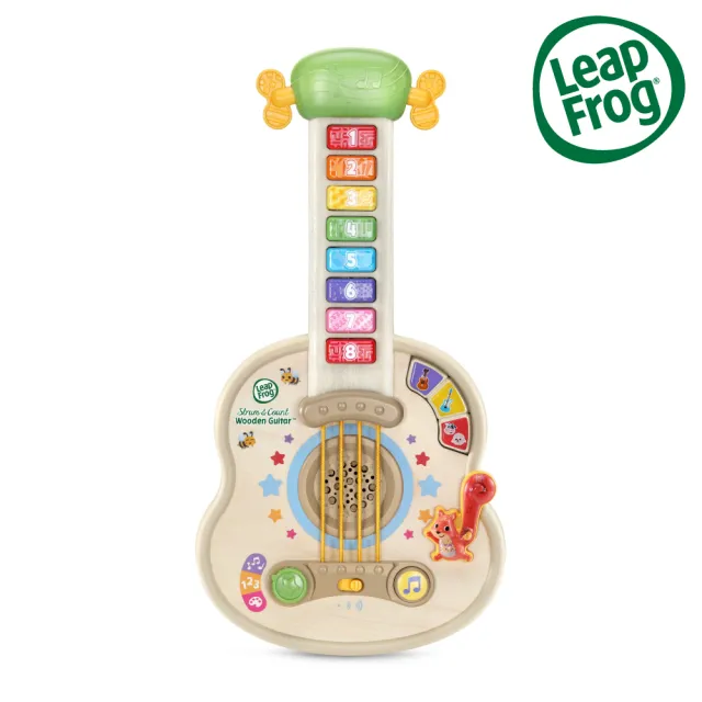 【LeapFrog】彩色數數木吉他(仿真的木吉他 上方弦鈕可旋轉調音)