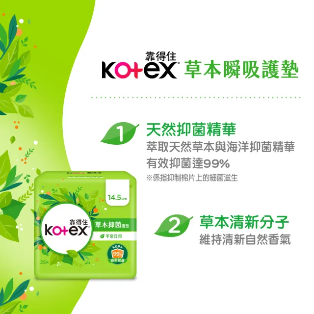 【Kotex 靠得住】安全瞬吸/蘆薈透氧/茶樹舒涼/沁涼/草本抑菌/木質香 箱購任選(靠得住護墊任選 草本 涼感棉)