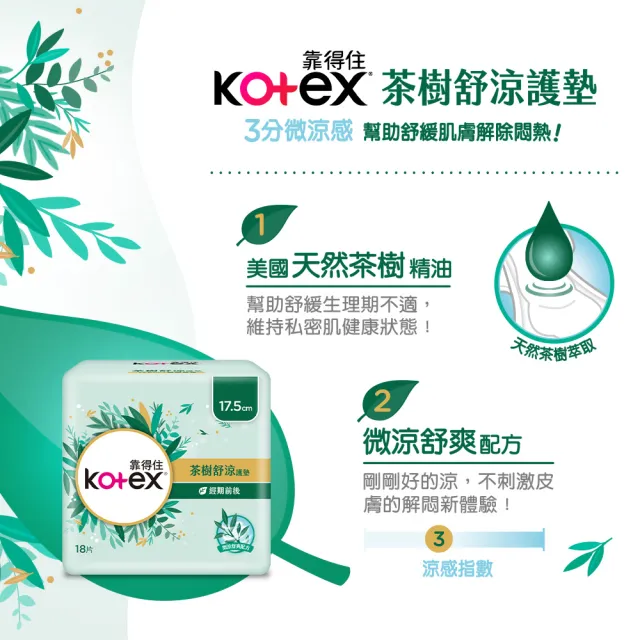 【Kotex 靠得住】安全瞬吸/蘆薈透氧/茶樹舒涼/沁涼/草本抑菌/木質香 箱購任選(靠得住護墊任選 草本 涼感棉)