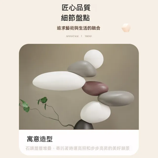 【Quality 聚家】石來運轉桌面擺件奶油風裝飾品入戶玄關創意擺飾喬遷禮物