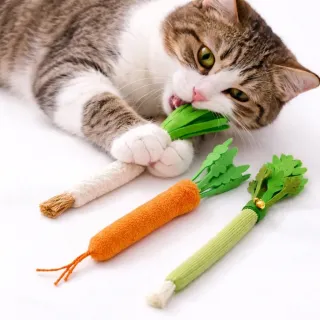 【Pet’s Need 霈尼】來呷菜木天蓼玩具-M號-芹菜/青蔥/紅蘿蔔(潔牙玩具 貓草 木天蓼棒)