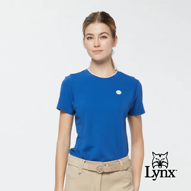 【Lynx Golf】首爾高桿風格！女款吸濕排汗內印涼感圓領短袖T恤(二色)