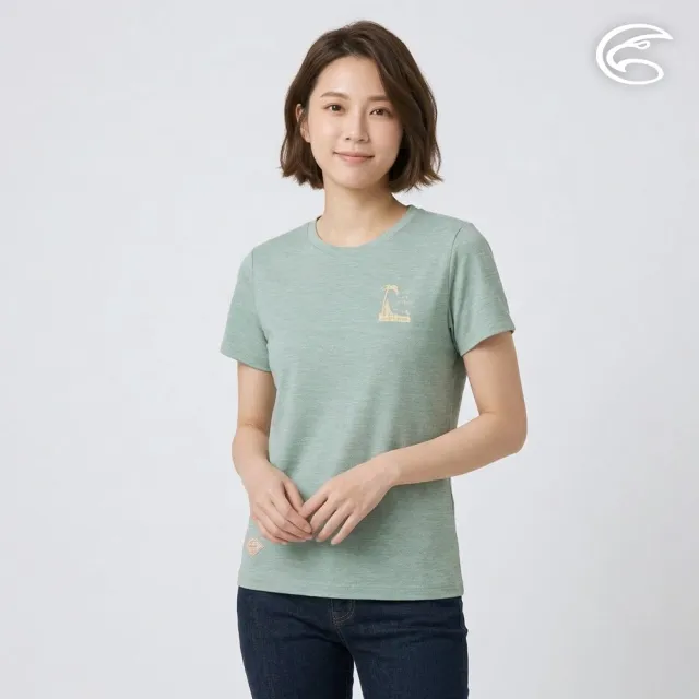 【ADISI】女浪花洞洞短袖圓領透氣圖T AL2511012 鼠尾草 S-3XL｜透氣 吸濕排汗 快乾 輕量 彈性 排汗衣