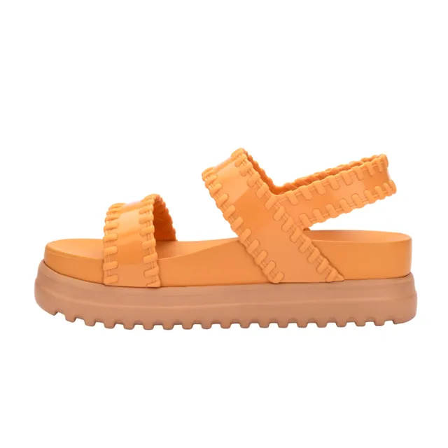 【Melissa】荷葉邊造型厚底涼鞋(黃色) 防潑水