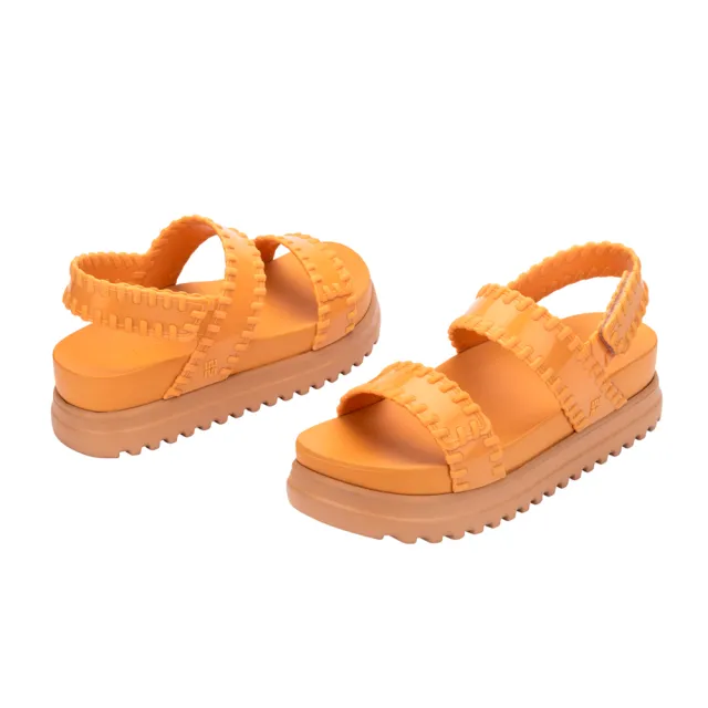 【Melissa】荷葉邊造型厚底涼鞋(黃色) 防潑水