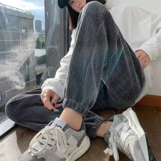 【Uicy】韓版加厚加絨內刷毛休閒寬褲 寬褲 褲子 女裝P302