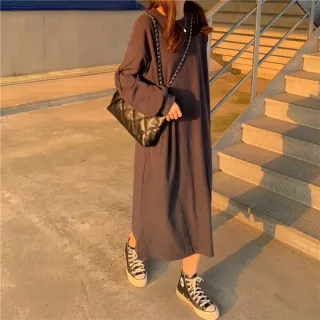 【Uicy】韓版寬鬆長版針織上衣 連身裙 吊帶裙 吊帶褲 女裝S350