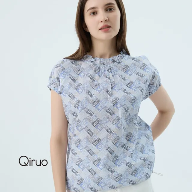 【Qiruo 奇若名品】春夏專櫃精品多色短袖上衣2517A  方塊女裝