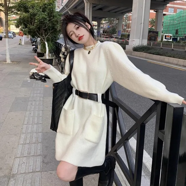【Uicy】韓版氣質針織洋裝 連身裙 吊帶裙 吊帶褲 女裝S368
