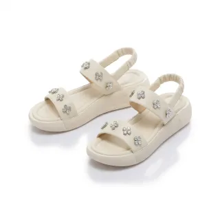 【FAIR LADY】芯太軟 華麗大水鑽輕量厚底涼鞋(奶油/1G3165 女鞋)