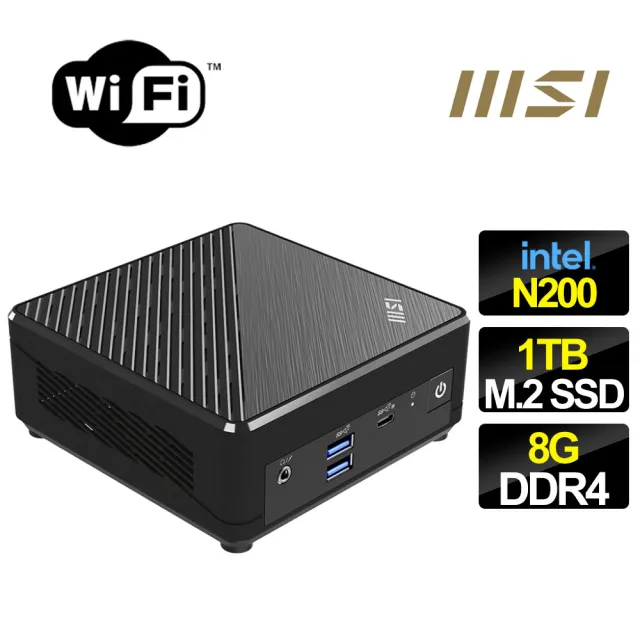 【MSI 微星】Cubi Intel四核{月光奶霜} 迷你電腦(N200/8G/1TB M.2)